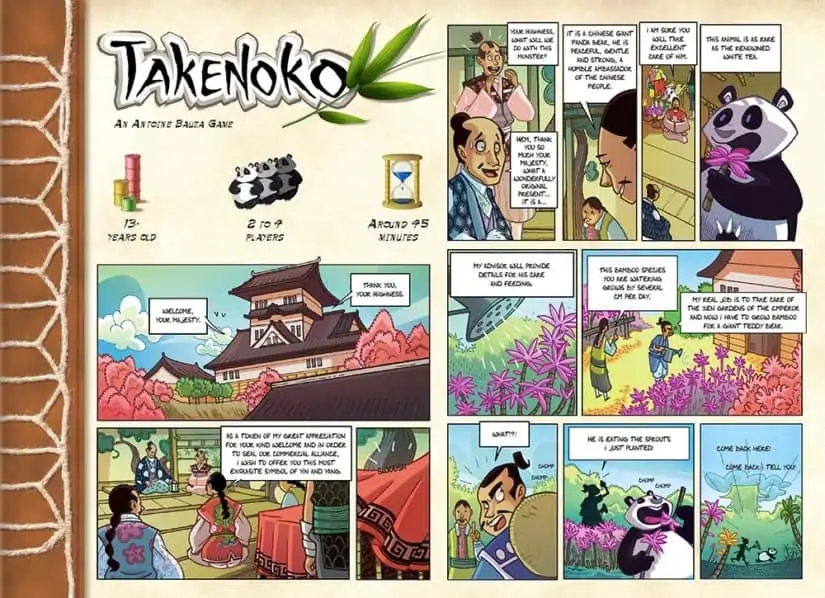 Takenoko Review - Comic - Takenoko bordspel review - De Keizerlijke tuinman VS de reuzenpanda