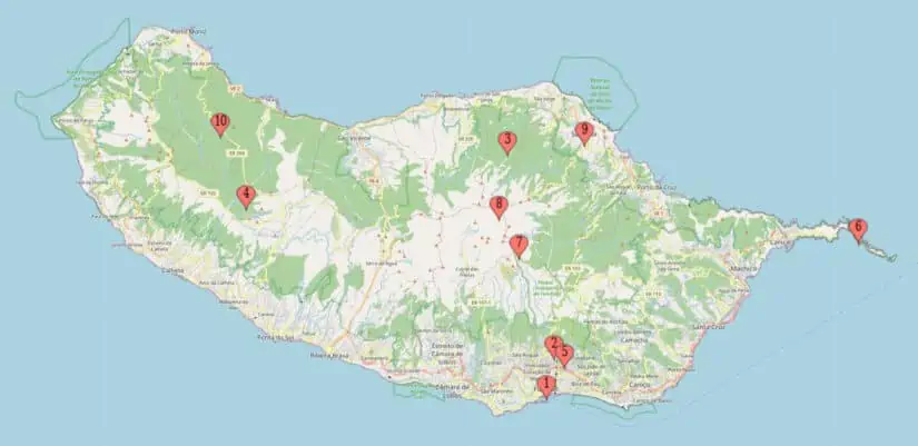 Madeira in kaart - recap with a map - AGMJ